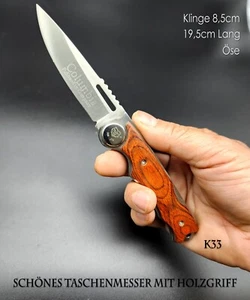 KaSul®| Taschen Messer Holzgriff SEJ- K33 Klappmesser Camping Outdoor Jagdmesser