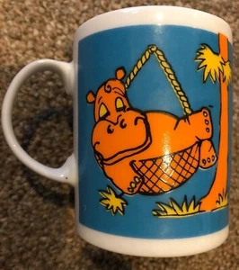 Kitshy Vintage Stylecraft Porcelain Mug Made in Japan Horse Sheriff Hippo Hammok - Picture 1 of 8