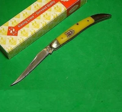 Navaja de bolsillo Kissing Crane Texas palillo de dientes mango amarillo 3115 Foto 1 de 3