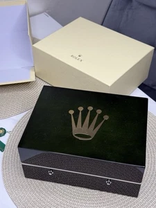 ROLEX BOX wooden 100% authentic watch GREEN big crown - Picture 1 of 23