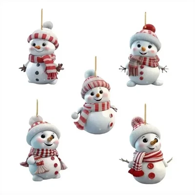 5PCS Christmas Hanging Ornament Snowman Doll Xmas Tree Hanging Decor Gift