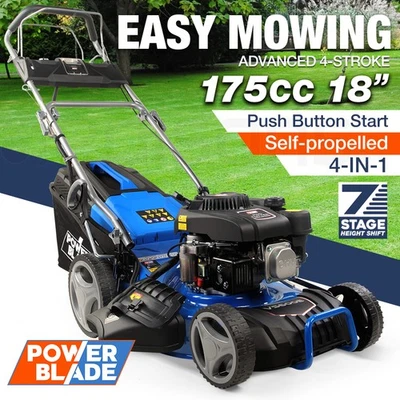 POWERBLADE Lawn Mower 18  175cc Electric Start Petrol Self-Propelled Lawnmower - image 1 of 4