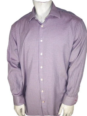 Nueva Camisa de Vestir Charles Tyrwhitt 18/37 XL Gris Mini Cuadros Algodón Manga Larga Foto 1 de 4