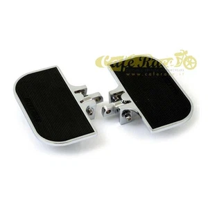 Universal Wide Anti-Slip Passenger Footrests For Custom Motorcycles With Mounts - Picture 1 of 2