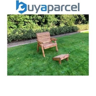 Charles Taylor Wooden Garden Large Wide Grand Seat Chair & Footstool