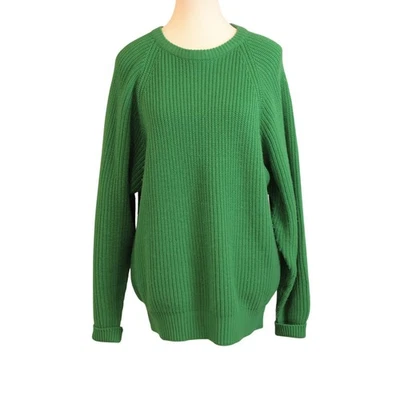 Suéter de Colección Años 90 Kelly Verde Grueso Tejido Cuello Redondo Para Mujer Carriage Court talla L Foto 1 de 4