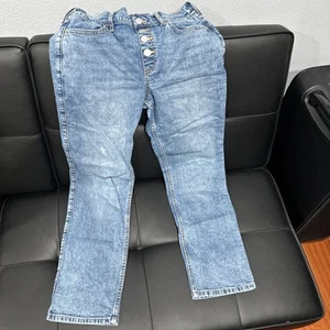 Abercrombie Kids Girls Jeans Size 13/14 Long Skinny Mid Rise Blue Denim Stretch - Picture 1 of 8