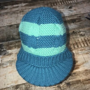 O’NEILL KNIT CAP TURQUISE STRIPED 100% ACRILIC  - Picture 1 of 4