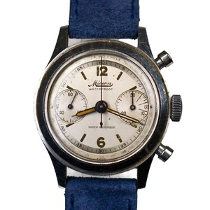 Minerva Ref. 1335 Waterproof 33.5mm Round Pushers Two Tone Dial Cal 13-20 Rare - Picture 1 of 24