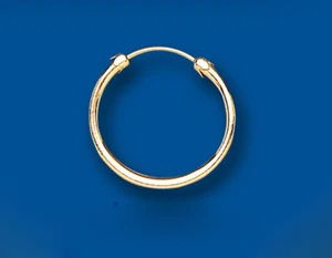 Men's Gold Hoop Earring 18mm Yellow Gold Heavyweight Sleeper - Picture 1 of 2