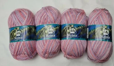 4 madejas hilo Plymouth blanco rosa lavanda ombre degradado reina ganchillo tejer  Foto 1 de 4
