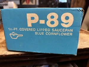 Corning Ware Vintage Sauce Pan Pour Spout Blue Cornflower P-89 1 1/2 PT NIB New - Picture 1 of 4