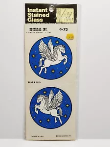 Intant Stained Glass Pegasus 1986 G-73 Decorcal Inc. Horse Unicorn Sticker Decal - Picture 1 of 9