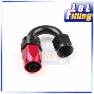 -8AN AN8 180Deg Aluminum Swivel Hose End Fitting Adapter Oil Fuel Line Red/Black - Picture 1 of 4
