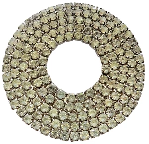 rHINESTONE SLIDE ROUND BELT BUCKLE VTG GLAM SPARKLE NIGHT ON THE TOWN neocurio - Picture 1 of 7