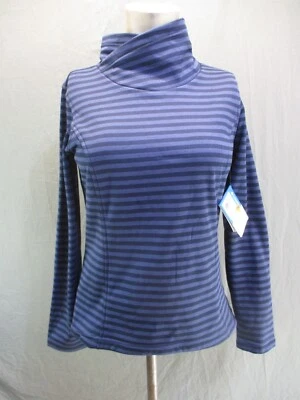 Camisa Atlética Columbia Talla XS Para Mujer Azul Marino Rayas Cuello Alto 5BL-332 NUEVA CON ETIQUETAS Foto 1 de 4