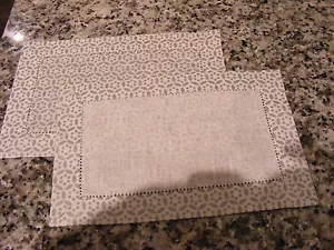 Lot of 2 New Sferra Silver Filigree 6" x 9" Linen Cocktail Napkins - Picture 1 of 5