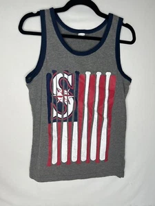 Seattle Mariners Patriotic American Flag Bats Unisex Tank Top Adult Medium - Picture 1 of 9
