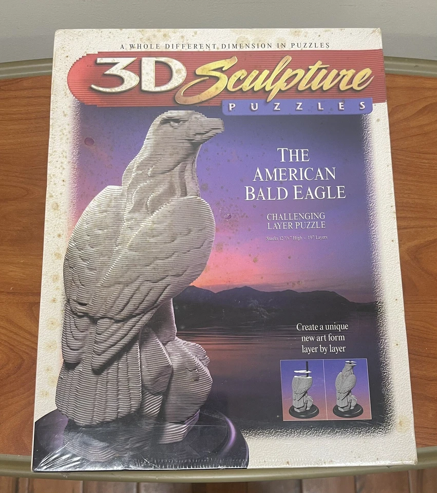 Milton Bradley 3d Sculpture Puzzle The American Bald Eagle 197 Layers