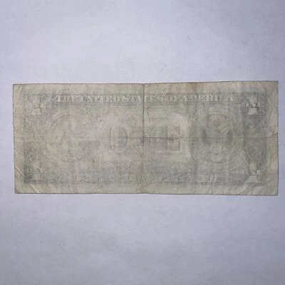 1981-A $1 One Dollar Bill Dramatic Insufficient Ink Error on Reverse #23075 - Image 1 of 3