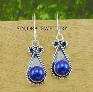 Lapislázuli piedras preciosas 925 plata esterlina regalo hecho a mano... - Imagen 1 de 3