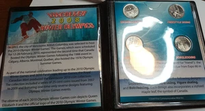 Juego de monedas de 25 centavos de los Juegos Olímpicos de Vancouver 2008, trineo de snowboard, etc. Estuche - Imagen 1 de 7