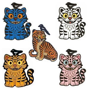 Korean Tradition Folk Painting Tiger Magpies Badge KPOP Animation Movies - Picture 1 of 11