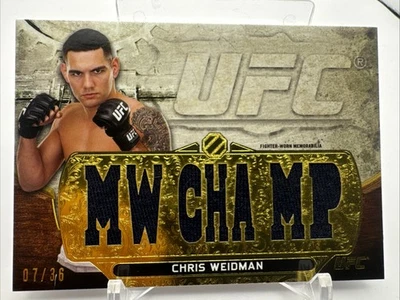 Chris Weidman 2014 Triple Threads Relic 7/36 UFC- 1983 - Image 1 of 2