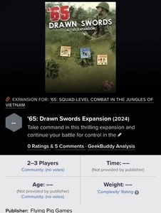 Flying Pig Games '65: Drawn Swords Expansion Nuevo Envío GRATIS EE. UU. - Imagen 1 de 3