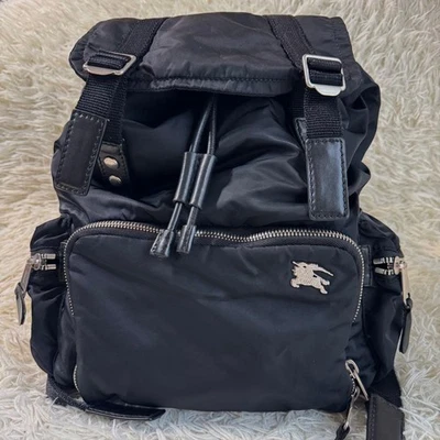 Burberry Mochila Cordón Caballo Logo Bordado Negro De Japón Foto 1 de 4