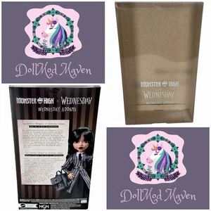 DollMod Maven🦄 Monster High *SOLO CAJA EXTERIOR VACÍA* Wednesday Addams Doll Box - Imagen 1 de 7