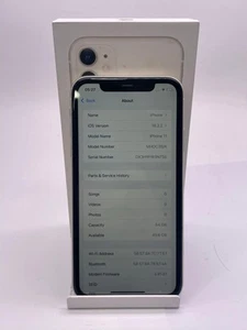 Apple iPhone 11 64GB, White 78% Battery Health ( Service ) - Photo 1 sur 5