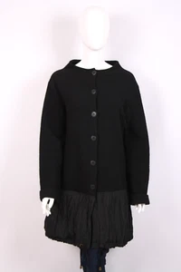 Armani Jeans Boiled Wool Coat Black Unlined Womens size US 10 IT 44 - Picture 1 of 7