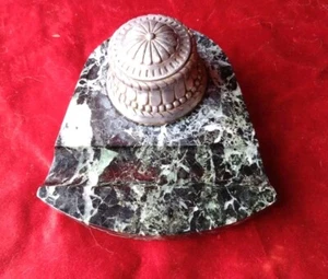 Vintage French Inkwell With Marble Base And Liner - Picture 1 of 6