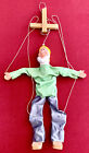 Vtg Snow White 7 Dwarf HAPPY Wooden Clay String Puppet Toy Hand Made Marionette