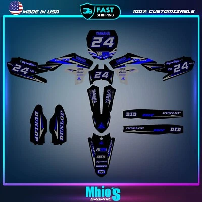 Kit calcomanías gráficas pegatinas Yamaha YZ250F 2019-2023 YZ450F 2018-2022 personalizado Foto 1 de 4