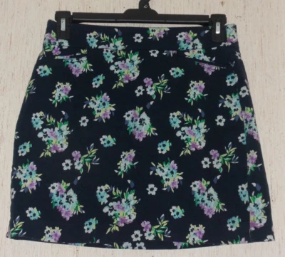 EXCELENTE MUJER Croft & Barrow elástico sin esfuerzo AZUL MARINO CON FALDA FLORAL TALLA 4 Foto 1 de 3