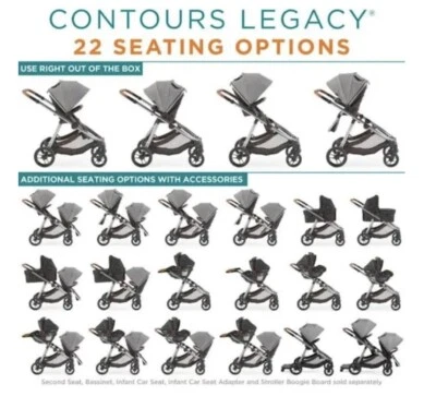 NIB Contours Legacy Convertible Single to Double Stroller - Image 1 of 4