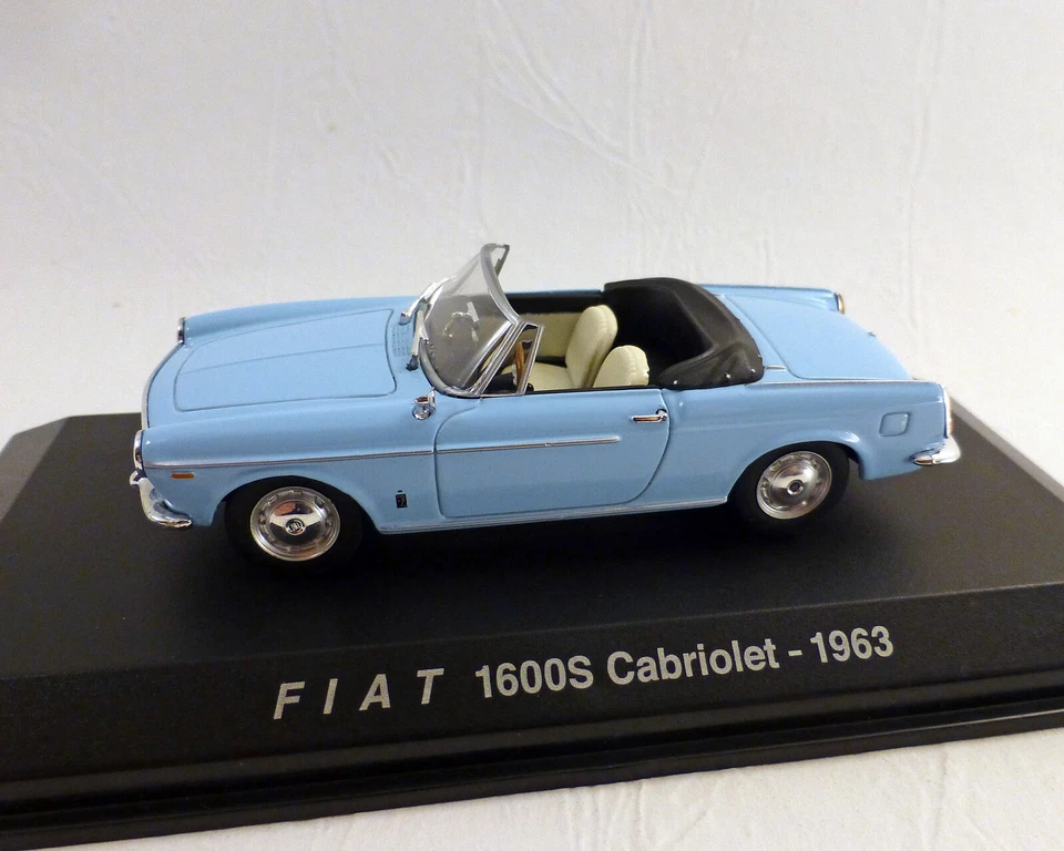 Fiat 1600 S Cabriolet, Bleu Clair , 1:43, Norev - Photo 1/1