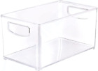 UPGRADED Clear Organizer Storage Bin with Handle Compa