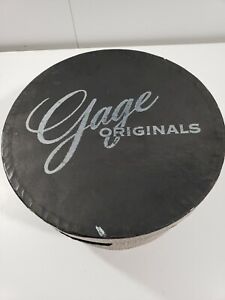 Vintage Gage Originals 10" Round Black White Snake Skin Print Cardboard Hat Box