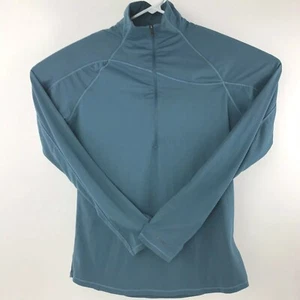 Columbia women M Blue 1/4 zip Pullover 16% Elastane Base Layer Thin Weight Shirt - Picture 1 of 12