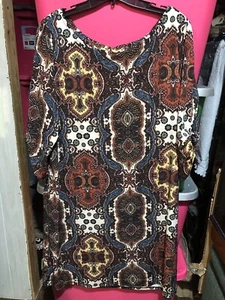 Cato Womens 3/4 Sleeve Dress Size XL Knee Length Printed Dress  - Picture 1 of 4
