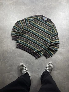 Missoni Sport Vintage Knitted Wool/Alpaca Multicolor Sweater Size L Made in IT - Picture 1 of 10