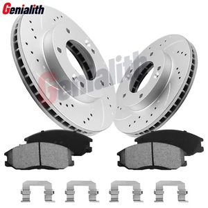 For 2003-2006 Kia Sorento lx ex Front Drilled Brake Rotors 300mm Ceramic Pad Kit - Picture 1 of 14