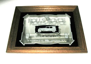 Rolls Royce Wall Mirror Wood Frame Best Car In World London Address 14" x 11" - Picture 1 of 3