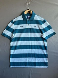 G Star Raw Polo Shirt Mens Large Blue Designer Fashion Casual Striped Preppy - Picture 1 of 7