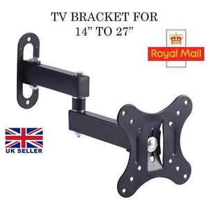 TV Wall Mount Bracket Tilt Swivel 14 16 18 20 21 22 23 24 26 27 LCD LED PLASMA - Picture 1 of 7