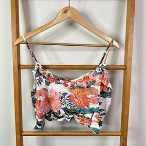 Roxy Crop Top Womens Extra Large Floral Print Sleeveless Camisole Viscose - Picture 1 of 10