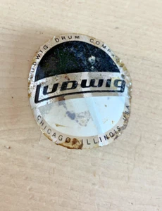 LUDWIG 80s Vtg Black White Adhesive Decal Sticker Badge Logo Part Cymbal Stand - Picture 1 of 3